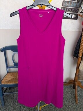 TOAD & CO Tech Magenta Midi Dress w/Zipper Pocket, Sz M, NWOT!!!
